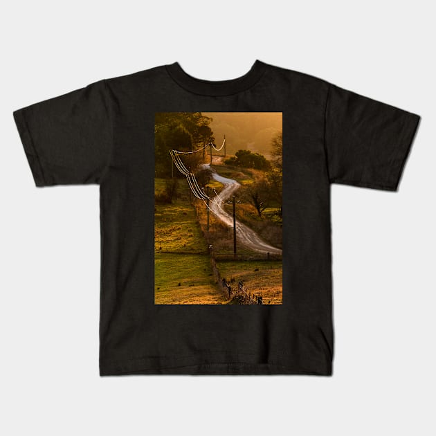 Sunset on Dowdells Road Kids T-Shirt by jldunbar